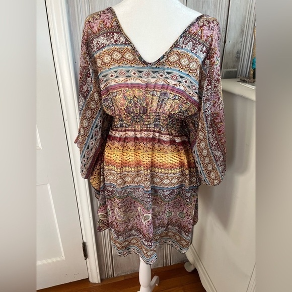 y2k inspired butterfly dress/top/swim coverup semi sheer sz lg boho fairy goth - Picture 8 of 12